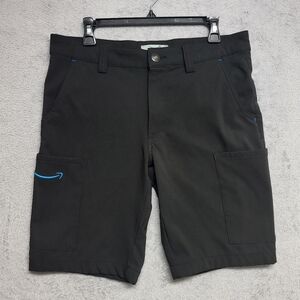 Amazon Men's Black Cargo Shorts with Blue Accents